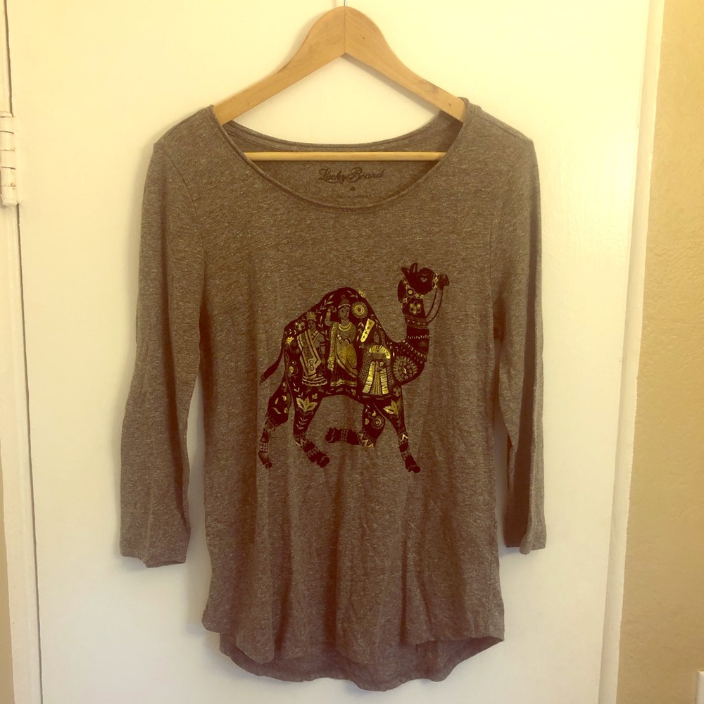 Lucky Brand Camel Tee Size Medium